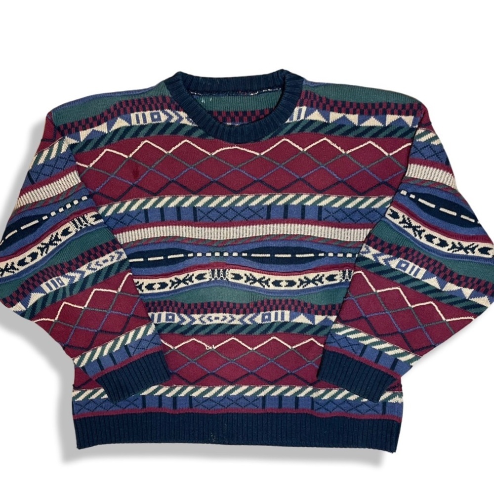 Vintage 90s 3D Coogie Style Knit Sweater